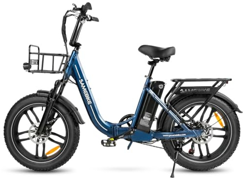 SAMEBIKE 20 Z0LL Bicicleta Electrica para Adultos,4.0 Fat Tire E-Bike Bateria 36V13Ah 7-Velocidades Alcance máximo 60-120KM para Desplazamientos y Excursiones