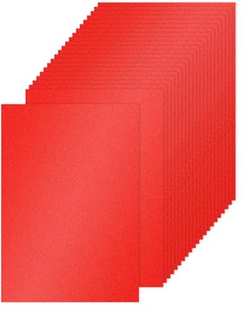 PATIKIL 20 Fogli Cartone Glitterato Rosso 8.5 x 11 pollici, A4 250gsm Rettangolo Carta Premium Cartoncino Colorato per Scrapbook Carta Fai da Te Arte Matrimonio