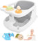Bebamour Baby Bath Seat 6 Months+ Child Bath Tub Non-Slip Baby Bath Chair with Toys, Water Jug, Grey New