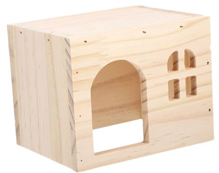 ibasenice Hamsterhaus Aus Natürlichem Holz Sicheres Kleines Haustierversteck Mit Ausbruchsschutz Charmantes Funktionales Hamster-versteck Für Meerschweinchen Rennmäuse Und Andere Kleintiere