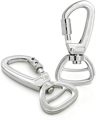 Locking Carabiner Clip Dog Lead - Heavy Duty Swivel Snap Hook, 360° Rotatable Zinc Alloy Dog Lead Clips for Outdoor Gear, Key Rings & Backpack Security