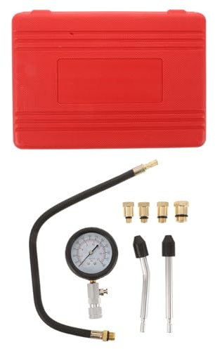 HEMOTON Kit Medidor de Compresión para Motores Pequeños, Probador de Compresión de Automóviles y Motocicletas, Adaptador Multifuncional Manómetro Doble para Pruebas de Presión