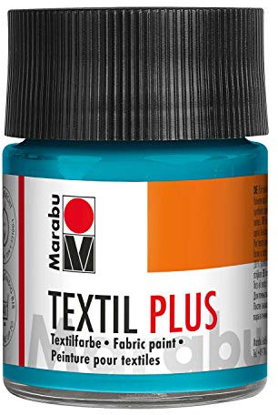 Marabu 17150005091 - Textil Plus karibik 50 ml, volldeckende Stoffmalfarbe für dunkle Stoffe, geeignet für Stoffmalerei und Stoffdruck, nach Fixierung waschbeständig bis 40 °C