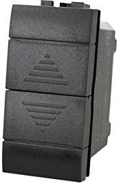 Pulsante Interblocco, Pulsante Doppio Saliscendi 1P+1P 10A, Compatibile Con Bticino Living Light (Nero)