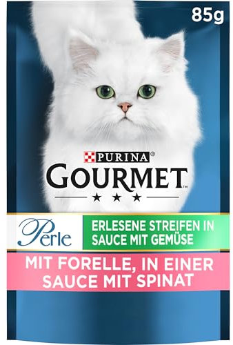 Gourmet Perle Erlesene Streifen Katzenfutter nass, mit Forelle, 26er Pack (26 x 85g)