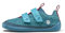 Affenzahn Barfußschuh Knit Happy mit Klettverschluss, Vegan, rutschfest, Flexibel, Reflektierend, besonders leicht in Größe 21-32 Hai - Blau