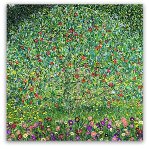 Yomcut Gustav Klimt Wall Art - Apple Tree I Canvas Art Print - Famous Fine Art Oil Paintings Reproduction - Cool Wall Decoration for Bedroom Living Room Office Unframed(12×12in/30×30cm…