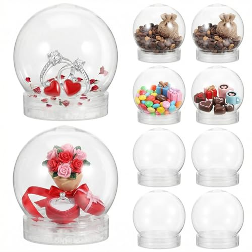 BESTOYARD 30 Pcs Snow Globe Jar, 3-Inch DIY Water Globes DIY Dome Fillable Screw Off Cap Empty for Valentines, Christmas Ornaments, Custom Party Craft