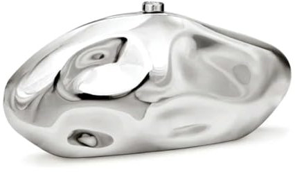 Acrylic Evening Clutch Purse For Women Metallic Lattice Pattern Bag Unique Geometric Handbag For Wedding Party Prom (Silber)