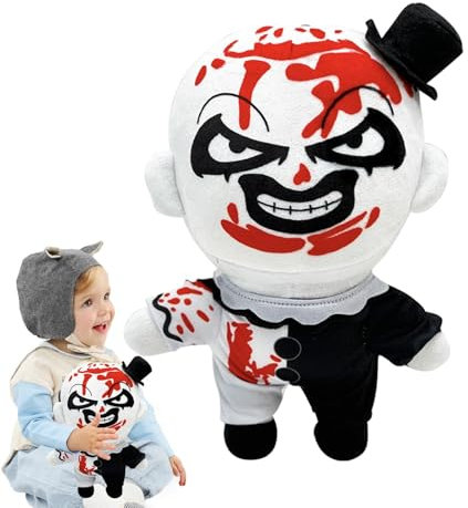 Generisch Terrifier 3 Plush Doll, Terrifier 3 Plüschpuppe, Horrorfilmfigur, Plüschtier, 4,72 Zoll großer Filmcharakter-Plüsch, weiche Horrorfigur, gefülltes Plüschtier, für Jungens und Mädchen