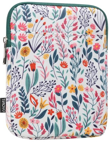 TiMOVO 6-7 Pouces Housse pour Liseuse, Compatible avec Nouveau Paperwhite/Colorsoft Signature Edition et Oasis, Étui de Protection et Sac de Transport pour Appareils Kobo, Fleu