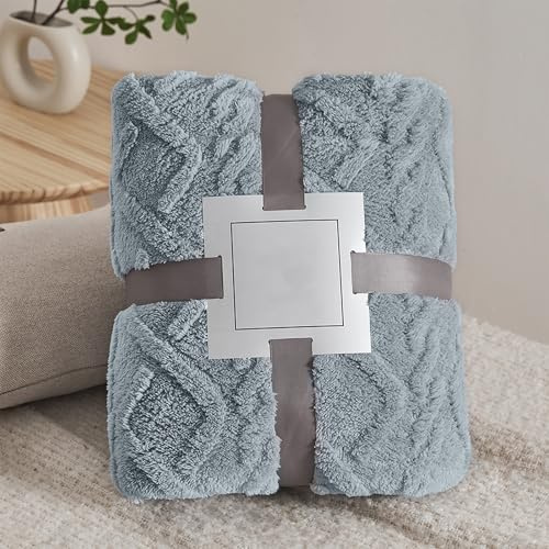 bechoanigel Coperta Pile, 150x200 cm Plaid Divano, Coperta Pile Divano, Coperta Calda Invernale, Coperta Morbida Pelosa per Letto, Divano, Ufficio (Grigio Blu)