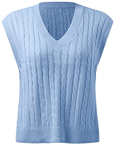 Donne Casual Stampa Senza Maniche Scollo A V A Costine Maglia Split Pullover Maglione Gilet Camicetta Maglione Maglia Gilet Donna