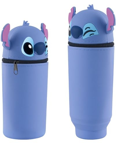 Dowdiles Federmäppchen aus Weichem Silikon Cartoon Stand Up Federmäppchen,Tier Stifthalter,Niedliche Schulbedarf,Stifte Mäppchen,Stifthalter Bleistifttasche Blau