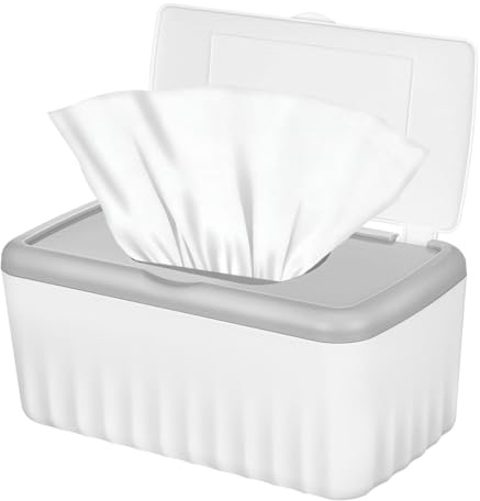 ULTECHNOVO Caja rectangular grande para toallitas húmedas organizador con tapa de alta capacidad a prueba de polvo sellado versátil para toallitas de baño, almacenamiento práctico para el hogar y la