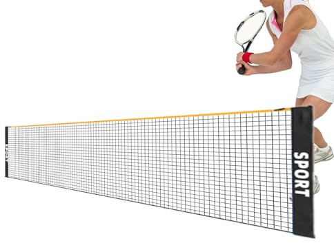 Pomurom Rete da Badminton per Giardino - Facile montaggio, attrezzatura pieghevole | Rete da pallavolo per giardino | per Bambini e Adulti Spiaggia Piscina Esterno Interno Allenamento Competizione