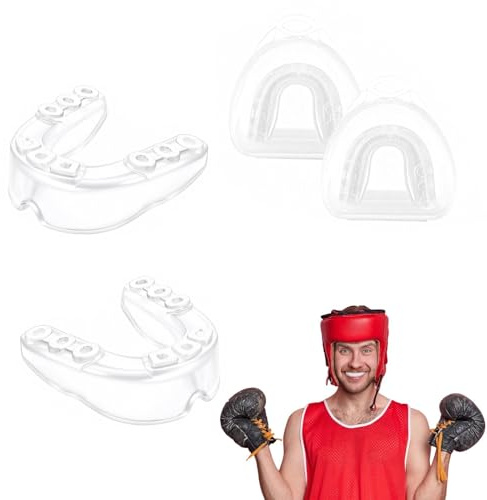 SHENGYIG 2 Protectores Bucales Para Artes Marciales, Transparentes | Con Caja de Almacenamiento, Protector Bucal Deportivo, Equipo de Protección para Adultos y Niños, para Artes