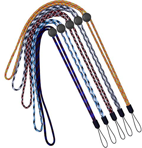 YOUOWO 5 Pack 5 Colours Adjustable Lanyards Neck Strap Lanyard For Keys Pen Phone ID Badges Holder