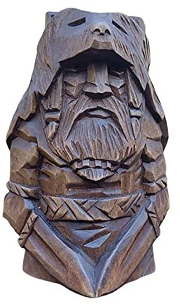 ERZU Statue Resin Art | Odin Norse Paga Statue | Barbarian Statue for Garden Yard Fountains, 10× 3.5 Cm/ 4×1.4inches