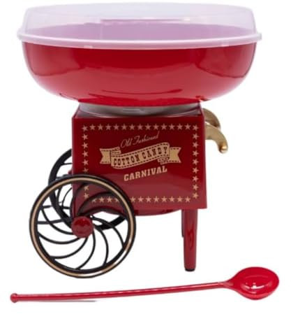 Marco Paul Candy Floss Machine 500W Retro Cart Style Cotton Candy Maker Machine for Kids & Adults Candy Floss Maker Kitchen Appliance for Birthday Party Cotton Candy Machine Christmas Gifts