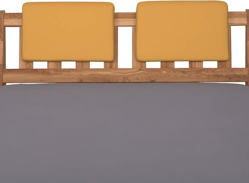 Staboos 2er Set Leder Polsterkissen, Steckkissen für Bettkopfteil zum einhängen, Rückenlehne für Bett mit Kopfteil, SK01 (Ocker)