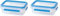 Emsa 508538 Clip & Close Frischhaltedosen | 0,55 L | Rechteckig Klassikformat | Transparent/Blau | Clipboxen | 100% Dicht (Packung mit 2)