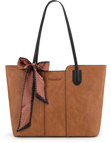 Montana West Tote Bags for Women Medium Top Handle Satchel Purses Large Shoulder Handbag Hobo Bags Brown MWC-323BR