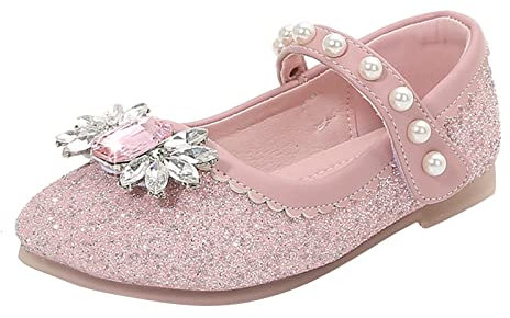 Chaussures de basket-ball pour fille - Petites chaussures en cuir - Chaussures de danse - Chaussures de performance - - 35, Rose, 29.5 EU