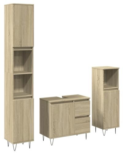 vidaXL Ensemble de Meubles de Salle de Bain 3 pcs chêne Sonoma