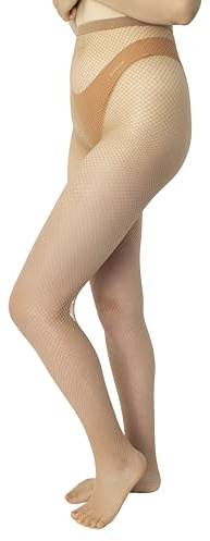 MANA MANA Medias de red para mujer, medias de red Nero, medias de red sin costuras, medias de cintura alta para mujer, medias de muslo, fabricadas en Italia