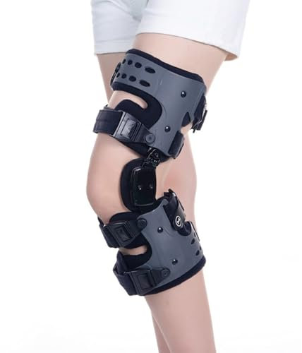 GNbow Ortesis De Rodilla Regulable con Bisagras, Ortesis Ajustable De Apoyo a La Rodilla Post Operatoria Protector Inmovilizador, Férula De Pierna Completa Estabilizadora De Rodilla