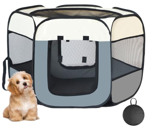 Floving Valla portátil para perros, corralito plegable para mascotas, sala de partos, recinto para gatos, tienda de campaña cerrada para mascotas, caja de entrega de cría de perros con bolsa de