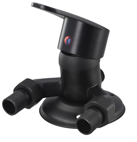 Valvola miscelatore doccia in ottone nero | Montaggio a parete Controllo acqua calda fredda | Rubinetto da bagno a leva singola | Installazione a vista