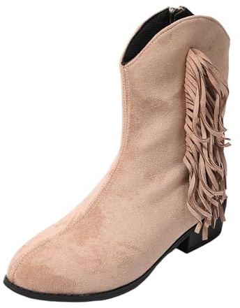 HTNEDNST Stivali da cowboy da donna, con tacco a blocco, stile western, festival, cowgirl, vintage, in pelle scamosciata, stivali da equitazione, stivaletti estivi, A14 beige, 43 EU
