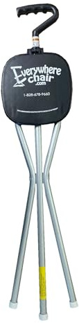 Everywhere Chair Sport Seat Walking Stick/Portable Seat - Black