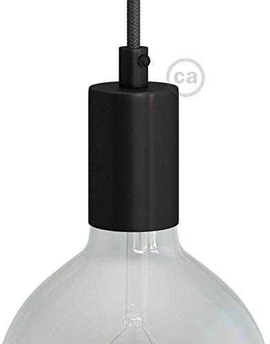 creative cables - Kit portalampada E27 cilindrico in Metallo - Cilindrico, Nero