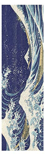 Mnsruu Vague De Surf Kanagawa Japonais Grips Skateboard Bande Antidérapant Planche à Roulettes Grip Papier de Verre Sports Plein air Scooter (84 x 23 cm) Mode Mignonne