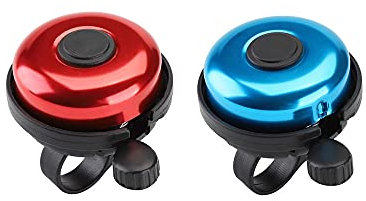 BJ Lot de 2 sonnettes de vélo Cloche de vélo Bleu, Rouge pour Velos des Adultes Hommes Femmes Enfants Filles Garcons
