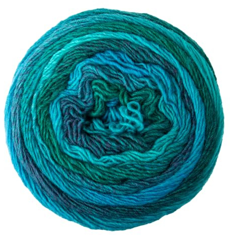 Frida's Ullhus Pro Lana 150 g diamant stickning virkning gradient ull flerfärgat garn ull 15 färger (80 | blå-turkos-grön)