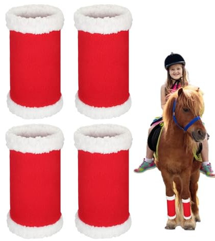 JINGAN Pferde-Beinbandagen | Pferde-Leggings für Pferde-Sportstiefel | locker und bequem mit niedlichem Weihnachtsmann-Design | Reitstiefel für Photos Club