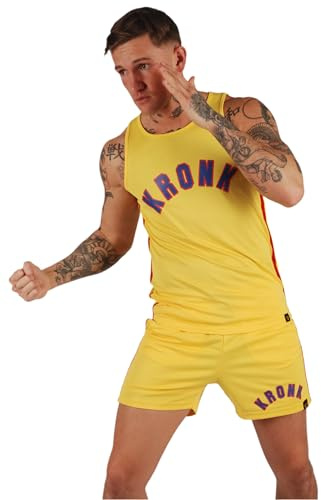 Kronk - War Boxing Vest - Training Gym Vest, Durable Athletic Training Apparel, Comfortable Men's Sports Vest, Yellow, Large