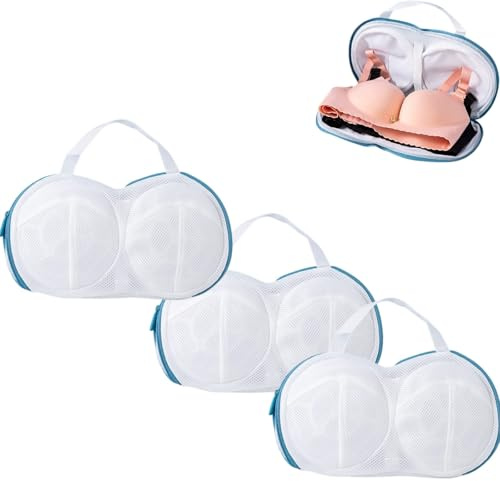 Fonyiunce Bolsa Lavadora Ropa Interior, Bolsa con Cremallera, Red para Lavar Ropa Interior, Laundry Bag con Soporte 3D