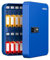 Uniclife Armario de 28 llaves de acero inoxidable con cerradura de combinación, organizador de llaves montado en la pared con código recuperable, caja de seguridad digital azul con gancho y etiquetas