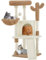 Yaheetech Albero Tiragraffi per Gatti a Forma di Cactus in Truciolato e Corda di Sisal 42,5 cm × 42,5 cm × 106,5 cm Beige/Marrone