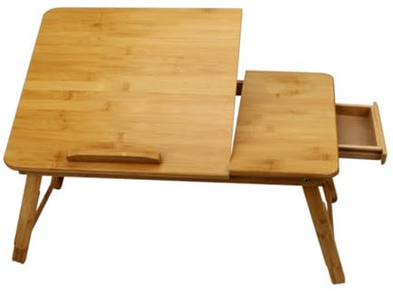 Laptopbord, Med Lutbar Topp, SäNgbricka I Bambu, FäLlbart Laptopbord, Justerbart Anteckningsbord, LäSbricka Med LåDa FöR SäNgsoffa, Frukostbricka
