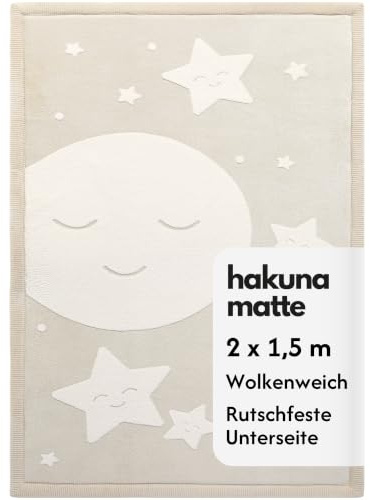 Hakuna Matte Cloud-soft baby play mat 200x150x2.5cm, curved – children's room rug high-density foam – baby crawling mat with non-slip underside – children's play mat/tatami mat