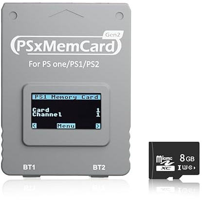 PSxMemCard Gen2 SD2PSX Memory Card for PS1/PS2 - Gray