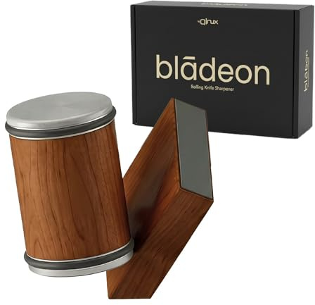 Qinux Bladeon – Manueller Messerschärfer mit Rotationssystem, kompaktes und präzises Design für die Küche, kompatibel mit allen Messertypen