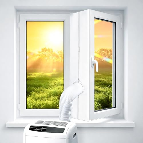 OWYR 400CM Guarnizione Universale per Finestre per Condizionatore Portatile, Asciugatrice, Guarnizione Finestra Condizionatore, Adatto per Finestre a Battente, Senza Forare, Facile da Montare