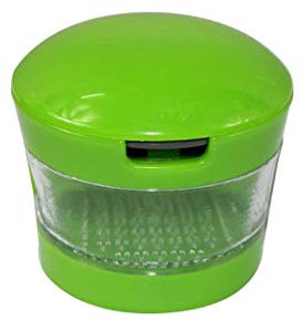 Picadora De Ajo, Cortador De Ajo Y Rebanador, Mini Prensa De Ajo Con Cuchillas De Acero Inoxidable Y Bandeja De Plástico Transparente Incorporada - Verde